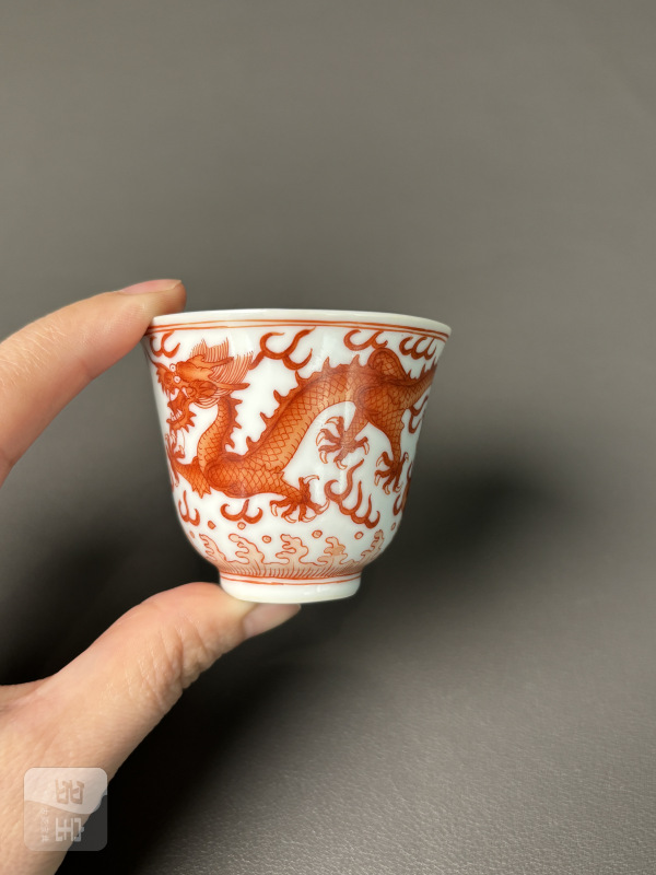 清宣统 矾红龙纹杯 - 图6